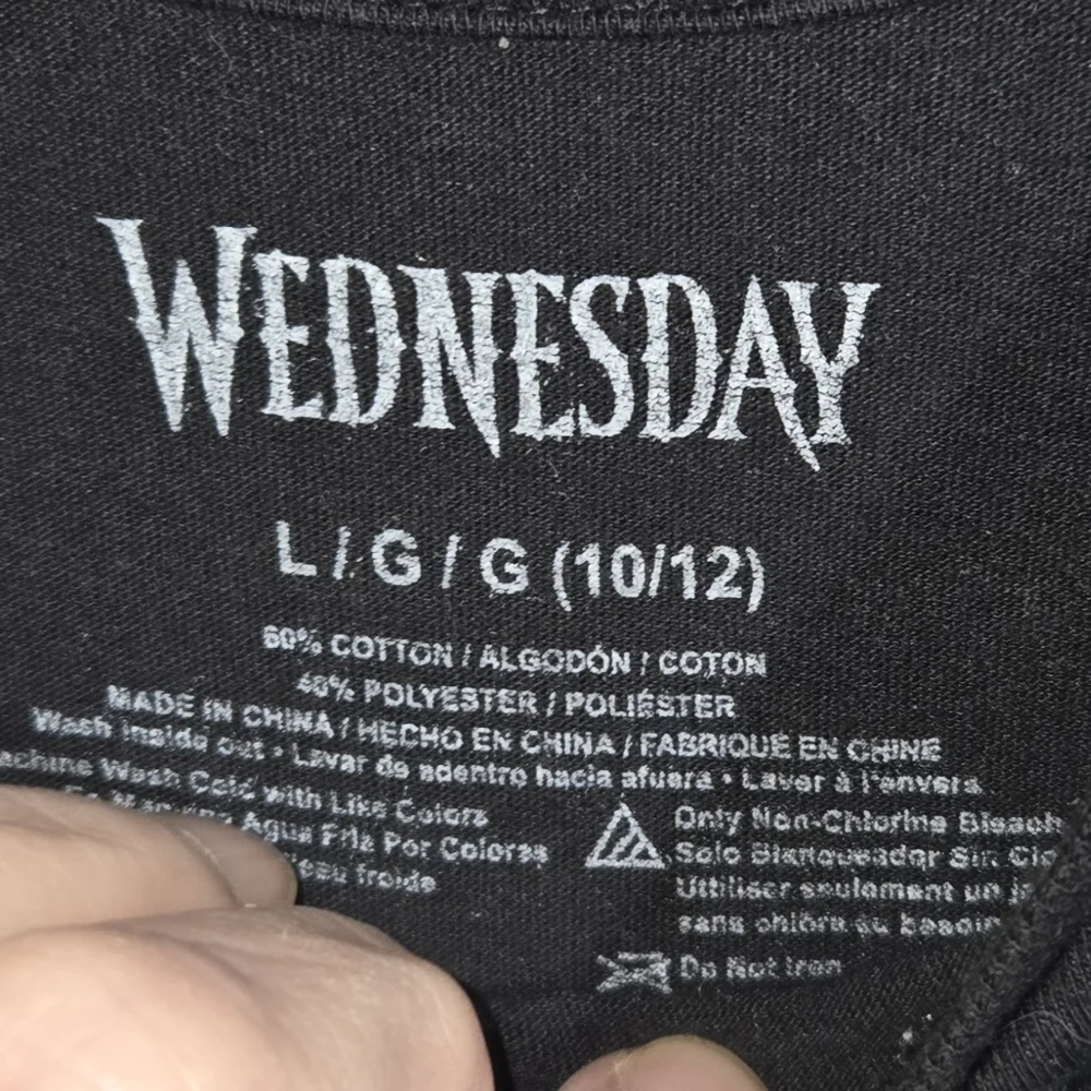 Wednesday Short Sleeve Crewneck Black Adams Family Shirt Sz 10/12